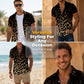👔IDŐKORLÁTOS 50%-KEDVEZMÉNY!✨ Férfi leopárdmintás ing –6 méretben🌴
