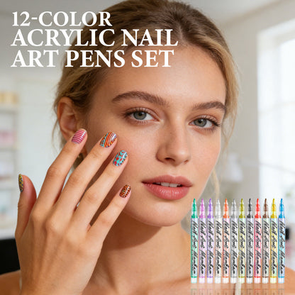 💅12 színű akril körömlakk-festőecset szett💫