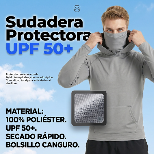 🌞Férfi pulóver UPF 50+ napvédővel és kapucnival🏃