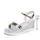 👡(EU 35-42)🌬️Női nyitott orrú bokapántos ékelt szandál – Magasságnövelő és kényelmes✨