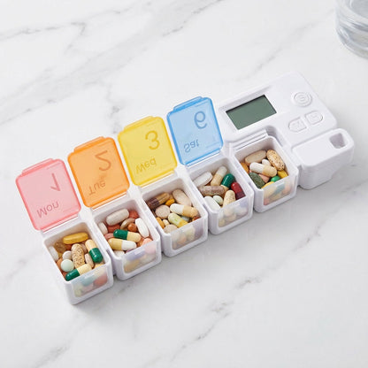 💊💖Intelligens időzített emlékeztetővel ellátott elektronikus gyógyszeradagoló doboz😌