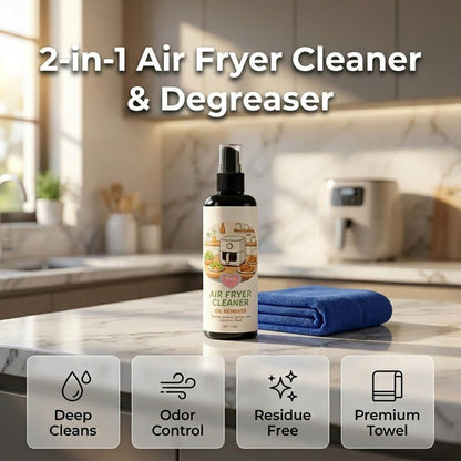 🍟Zsírtalanítsa és tisztítsa meg air fryerét – 2 az 1-ben air fryer tisztító és zsíroldó spray✨