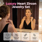 💎40% kedvezmény!✨Csillogó szív alakú ékszerszett – nyaklánc és fülbevaló, elegáns, könnyű💖