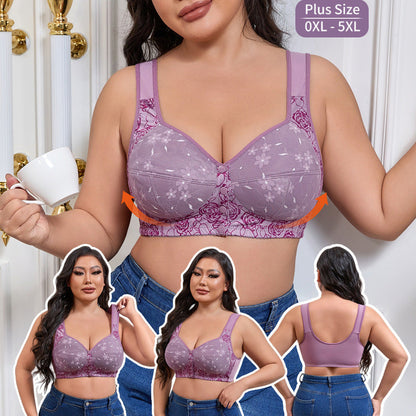 🌸L-5XL👙Elöl Záródó Kosár Nélküli Pamutos Nagyméretű Melltartó