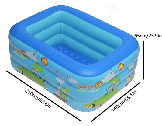 🏊 Gyerekek számára készült felfújható medence – Strapabíró PVC-ből, könnyen felállítható🌞✨