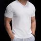 👕🌿Lélegző V-nyakú kötött póló – Könnyű, puha, egész napos kényelem