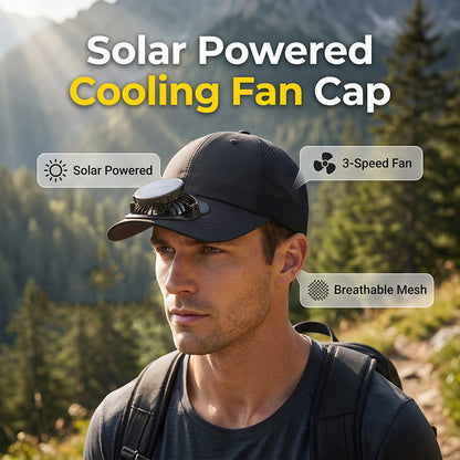 🧢❄️Légzős kültéri baseball sapka 3 sebességes ventilátorral napelemes rendszerrel