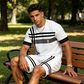 👕 50% KEDVEZMÉNY🩳Férfi sportruha 2 részes szett – Légáteresztő anyag és rugalmas derékpánt