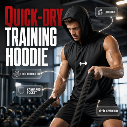 【🏋️XS–3XL】Férfi sport ujjatlan kapucnis mellény – Maximális mozgásszabadság