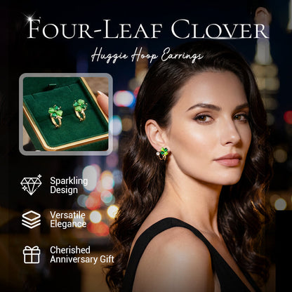 🍀1+1 ingyen✨Négylevelű lóhere karika fülbevaló