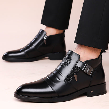 👞Retro stílusú lapos talpú férfi üzleti bőrcipő⚡