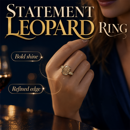 🐆50% KEDVEZMÉNY!💍Vintage leopárdmintás ovális gyűrű – Egyedi kialakítás, csillogó kövek és merész stílus✨