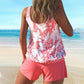 👙 Női virágmintás kétrészes tankini fürdőruha🌸 Romantikus elegancia és önbizalmat adó🌊