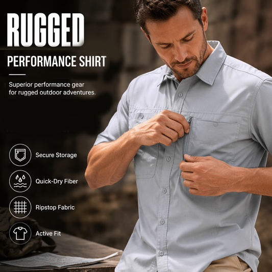 🏔️ 50% KEDVEZMÉNY! 👕 Férfi rövid ujjú túraing – nagy sűrűségű ripstop szövet
