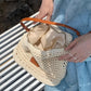 🌿Nyári laza stílusú horgolt áttört táska | Tengerparti nyaraláshoz ideális strandtáska👜