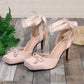 👠EU 34-41👗Női hegyes orrú fűzős magassarkú cipő
