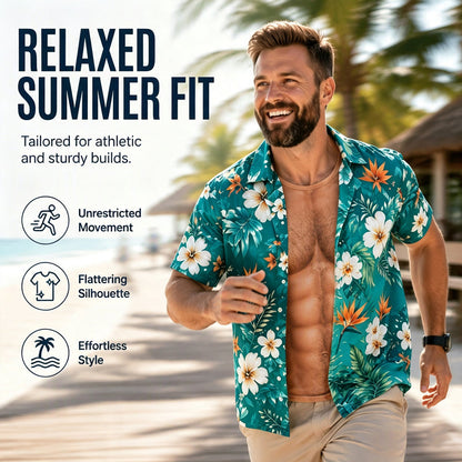 🌺Férfi hawaii ing trópusi virágmintás🌴Könnyed, légies nyári stílus és zökkenőmentes🍹
