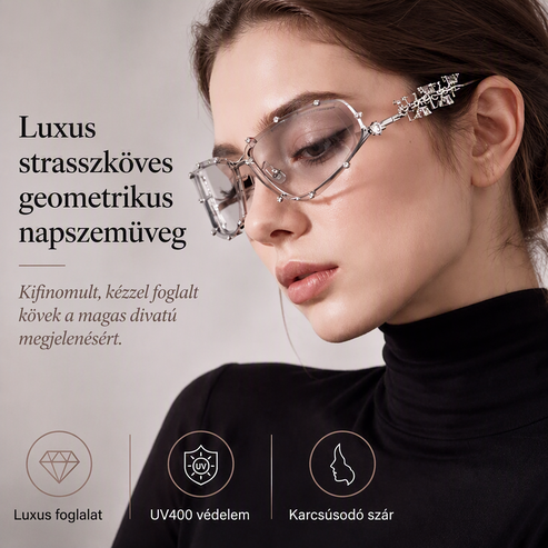 💎Elegáns női napszemüveg – Strasszköves kivitel, divatos, UV-védelem🔥