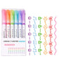 🌈6 darabos ívelt highlighter tollkészlet mintás görgős hegyekkel🖌️