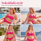👙Női magas derekú fonott bikiniszett, bandeau stílusú fürdőruha💐