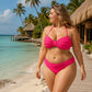 👙Női magas derekú fonott bikiniszett, bandeau stílusú fürdőruha💐