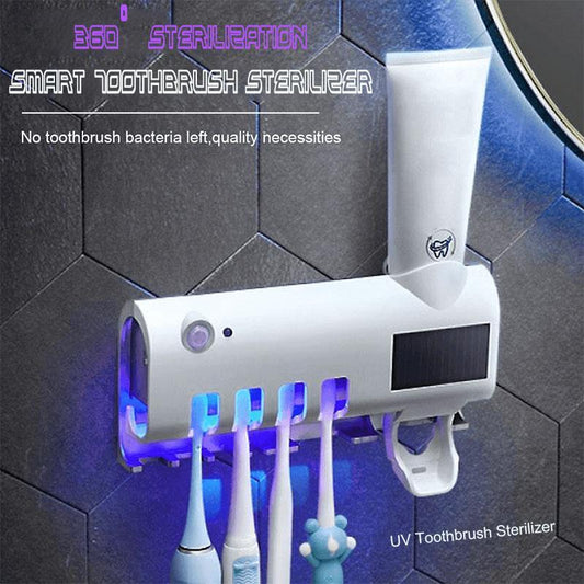 🦷Fogkefe-sterilizáló UV-lámpával és tartóval – falra szerelhető🚿