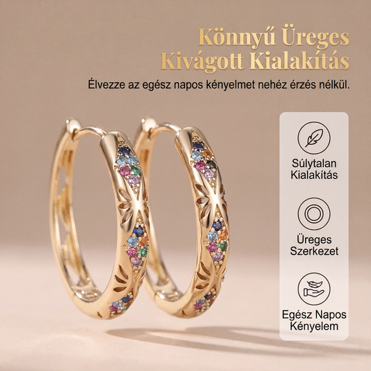 💍Csillogó cirkónia üreges karika fülbevalók – Könnyed elegancia, lenyűgöző csillogás✨