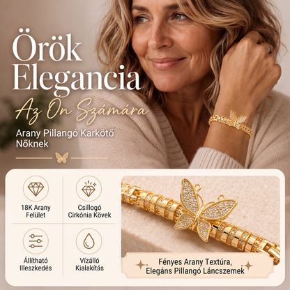 🦋18 karátos arannyal bevont pillangós lánckarkötő✨