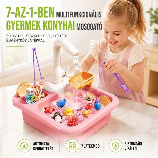 🚰Folyóvízzel ellátott gyerekjáték mosogató🍳