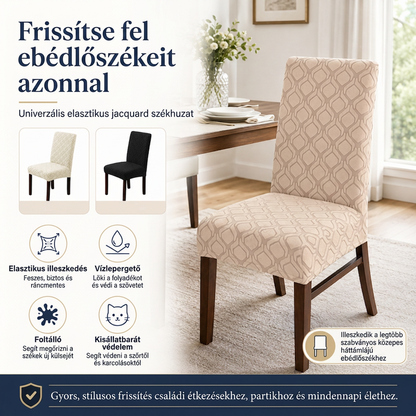 🪑✨Univerzális nyújtható székülés-huzat: Tökéletes illeszkedés és gyors frissítés🛡️🍽️