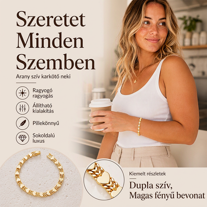 💖Elegáns szív alakú láncszemekből álló karkötő – romantikus, kifinomult kialakítás✨