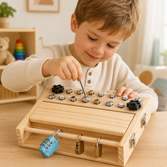 📌Montessori fa csavarhúzós tábla játék kisgyermekek számára