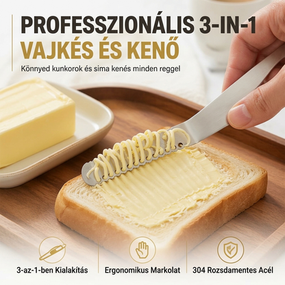🔪Professzionális 304 rozsdamentes acél 3 az 1-ben vajkés és kenőkés🧇