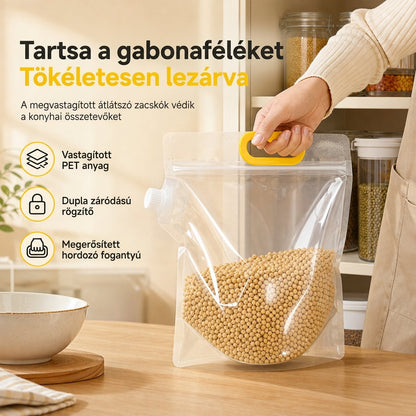 🌾Hordozható élelmiszer-minőségű lezárt gabonatároló zacskó