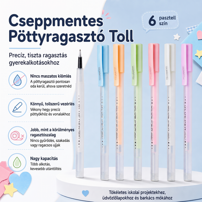 🌈Gyorsan száradó precíziós ragasztó toll gyerekeknek – nem mérgező, lemosható✨