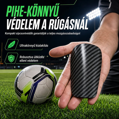 ⚽ 50% KEDVEZMÉNY! 🛡️ Mini sípcsontvédő – karbon megjelenés, edzéshez ✨