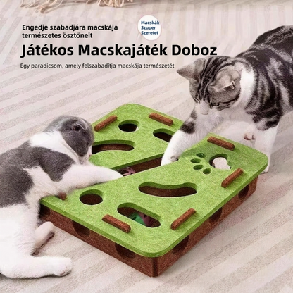 🐱Interaktív szőrös labirintusjáték macskáknak – Tartós, tökéletes beltéri játékhoz és mozgáshoz
