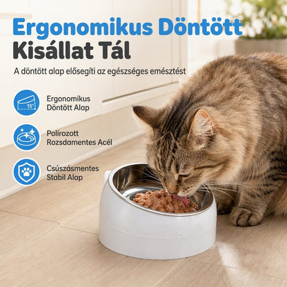 🐱Rajzfilmfigurás macska alakú rozsdamentes acélból készült állatetető tál✨