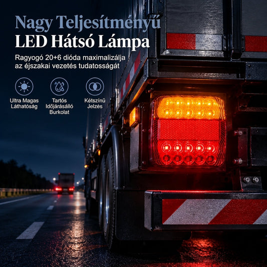 🚛Négyzet alakú két színben világító LED hátsó lámpák🚨