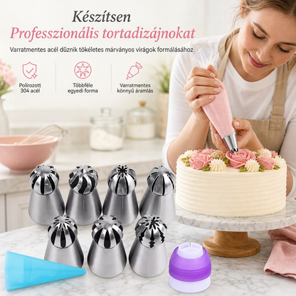 🍰Többalakos tortadíszítő nyomócső készlet🍩