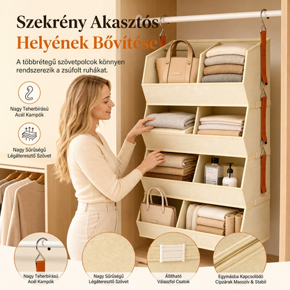 📢 50% KEDVEZMÉNY 👕 Akasztós szekrényrendező – maximalizáld a helyet, és tartsd rendben a ruhatáradat